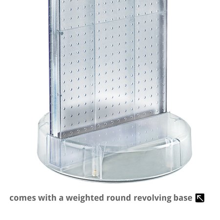 Azar Displays 2 Sided- Pink Pegboard Floor Display On A Revolving Round Studio Base 700780-PNK